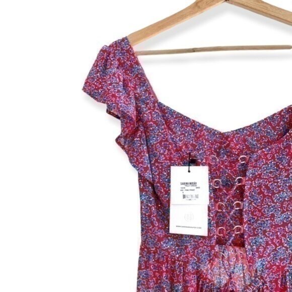 Sabina Musayev x REVOLVE Truly Metallic Maxi Dress pink blue silver NWT - Picture 3 of 6